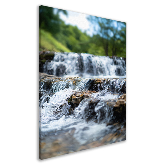Monochrome Waterval in het Bos canvas