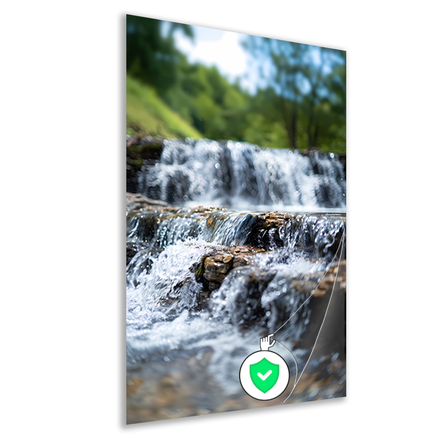 Monochrome Waterval in het Bos poster