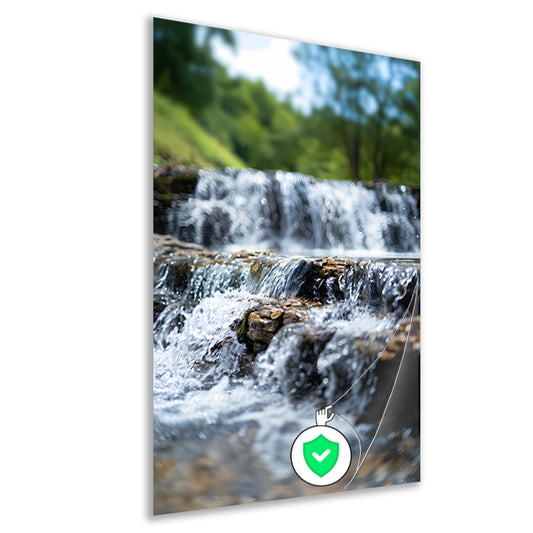 Monochrome Waterval in het Bos poster