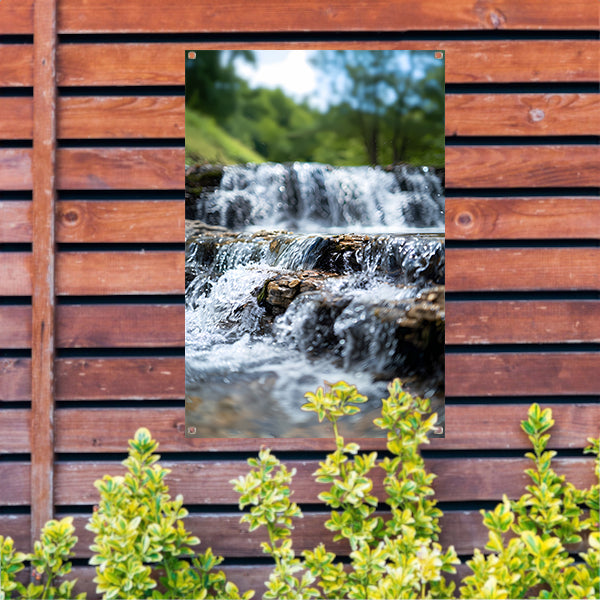 Monochrome Waterval in het Bos tuinposter