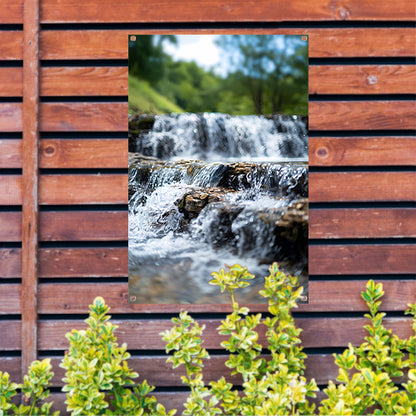 Monochrome Waterval in het Bos tuinposter