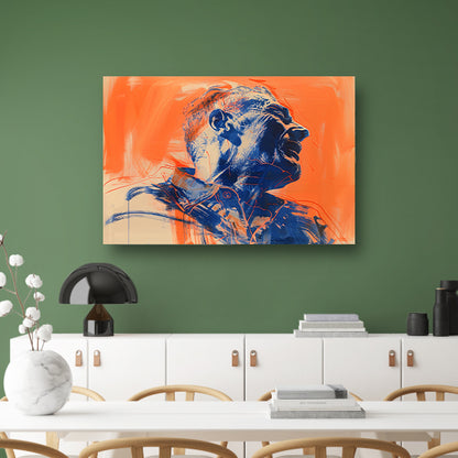 Abstract portret met dynamische kleurenposter