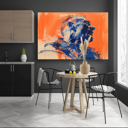 Abstract portret met dynamische kleurenposter