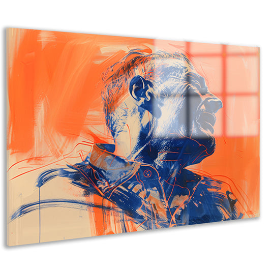Abstract portret met dynamische kleuren acrylglas