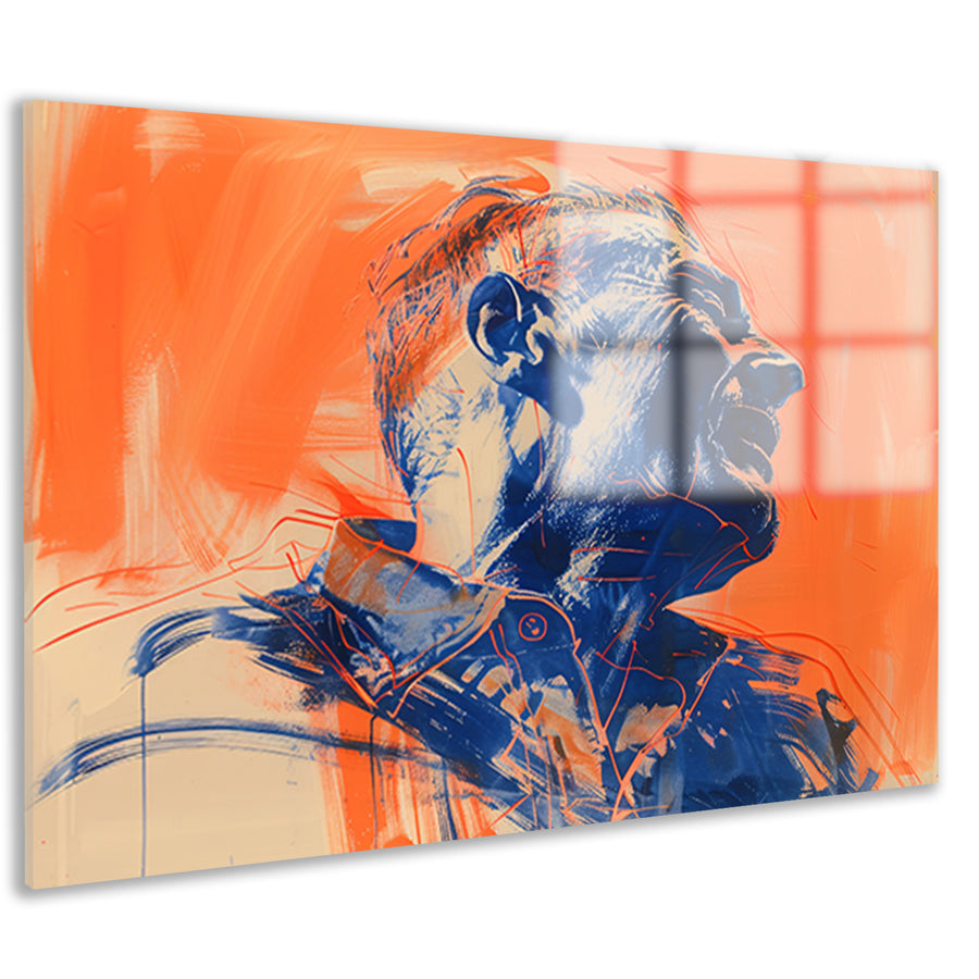 Abstract portret met dynamische kleuren acrylglas