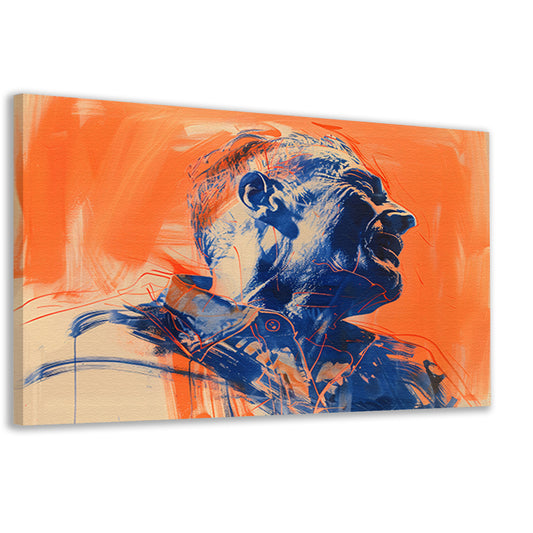 Abstract portret met dynamische kleuren canvas