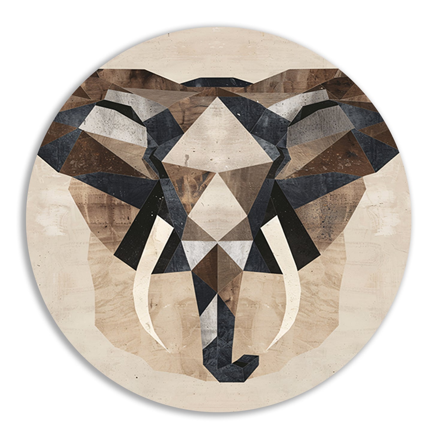 Monochrome Geometrische Olifant Kunstwerk forex muurcirkel