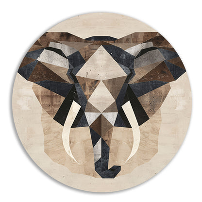 Monochrome Geometrische Olifant Kunstwerk forex muurcirkel