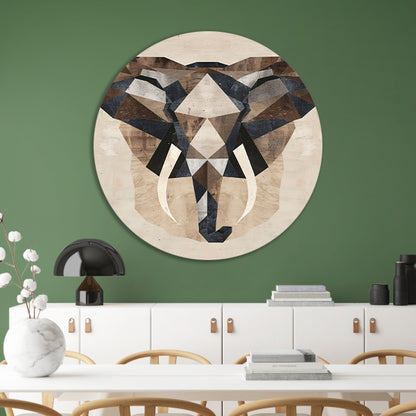 Monochrome Geometrische Olifant Kunstwerk forex muurcirkel