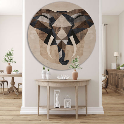 Monochrome Geometrische Olifant Kunstwerk forex muurcirkel