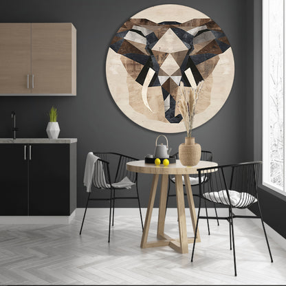Monochrome Geometrische Olifant Kunstwerk forex muurcirkel