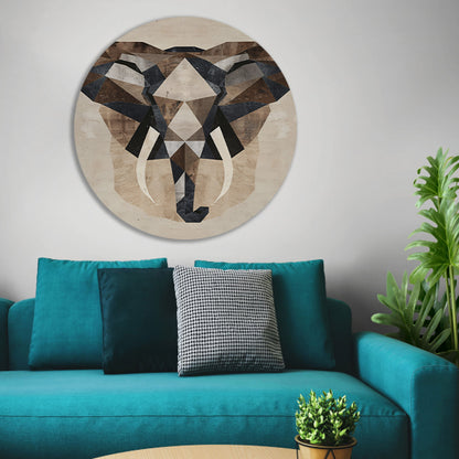 Monochrome Geometrische Olifant Kunstwerk forex muurcirkel