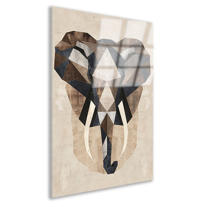 Monochrome Geometrische Olifant Kunstwerk acrylglas