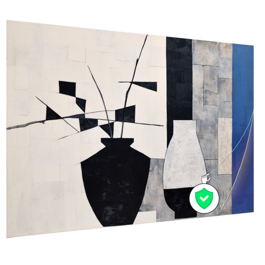 Monochrome Vazen en Dynamische Bloemen poster