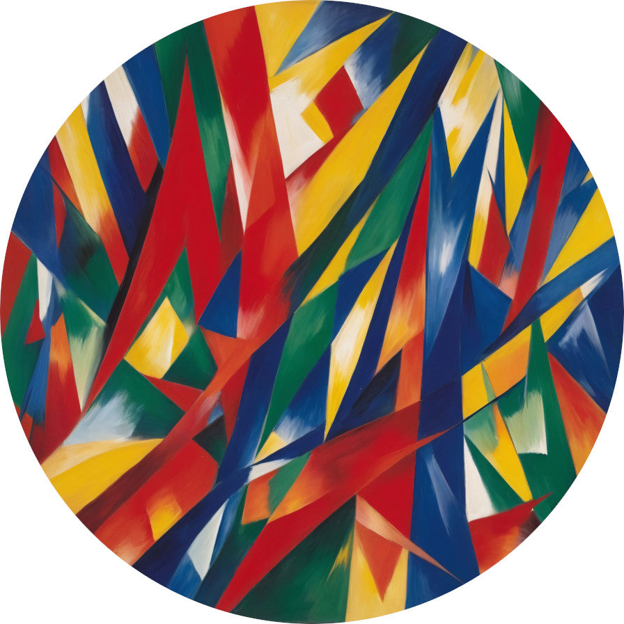 Dans van Primaire Kleuren in Abstractie forex muurcirkel