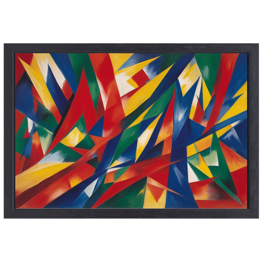 Dans van Primaire Kleuren in Abstractie canvas met baklijst