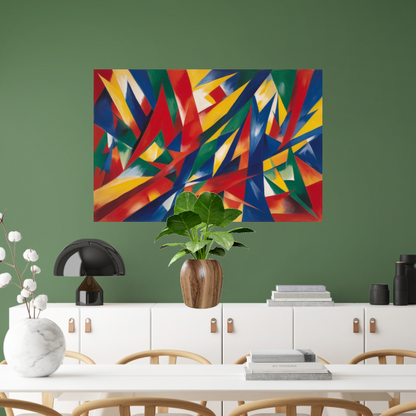 Dans van Primaire Kleuren in Abstractie canvas met baklijst