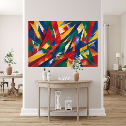 Dans van Primaire Kleuren in Abstractie canvas met baklijst