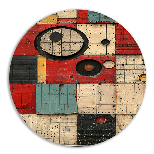 Abstract Kleurrijk Geometrische Houtkunst forex muurcirkel