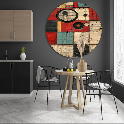 Abstract Kleurrijk Geometrische Houtkunst forex muurcirkel