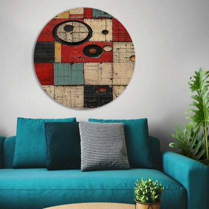 Abstract Kleurrijk Geometrische Houtkunst forex muurcirkel