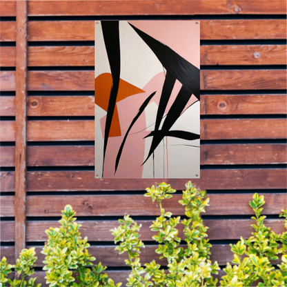 Abstracte Dynamiek in Zwart, Wit en Kleur tuinposter