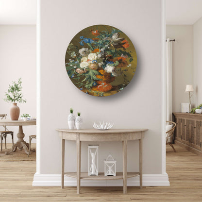 Bloemen in een urn - Jan van Huysum forex muurcirkel