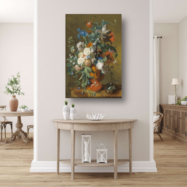 Bloemen in een urn - Jan van Huysum poster