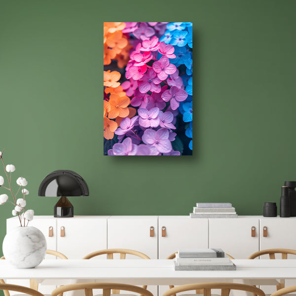 Kleurrijk Bloemenzee in Modern Jasje canvas met baklijst