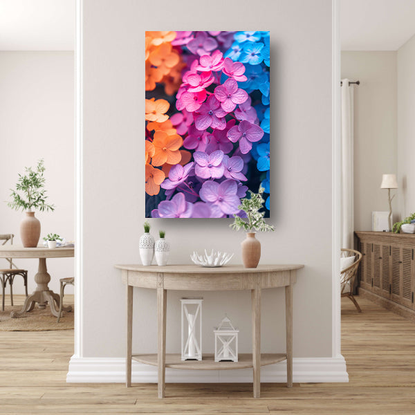 Kleurrijk Bloemenzee in Modern Jasje canvas met baklijst