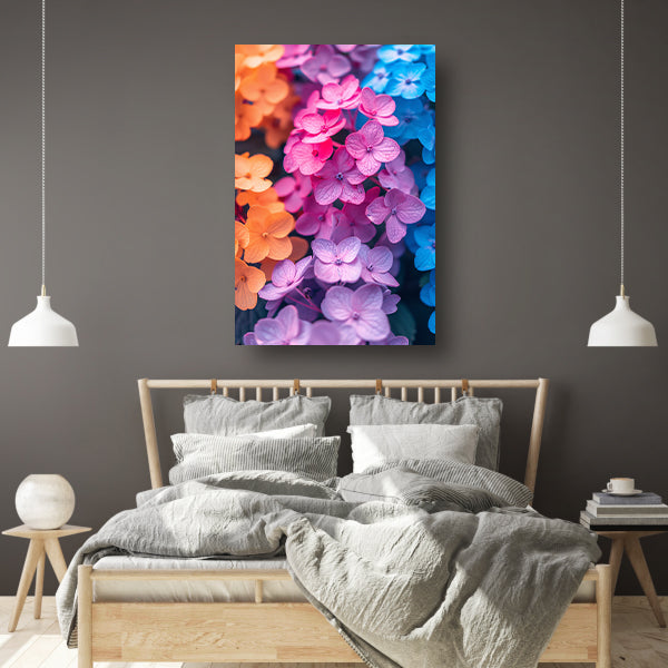 Kleurrijk Bloemenzee in Modern Jasje canvas met baklijst