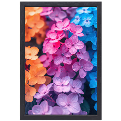 Kleurrijk Bloemenzee in Modern Jasje canvas met baklijst