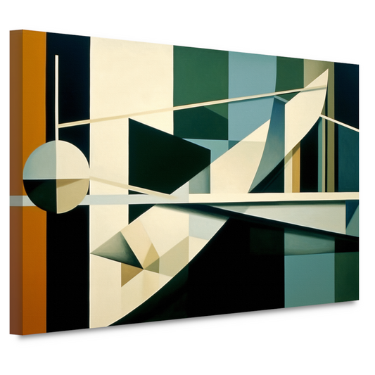 Minimalistische compositie in zwart-wit canvas