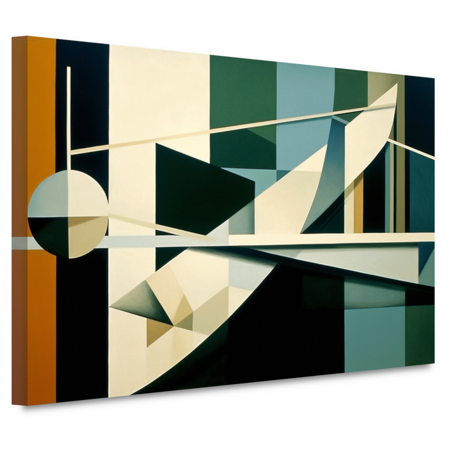 Minimalistische compositie in zwart-wit canvas
