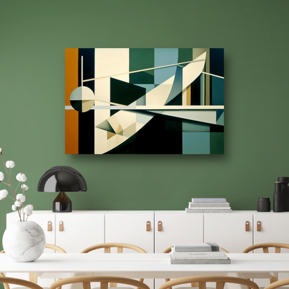 Minimalistische compositie in zwart-wit canvas
