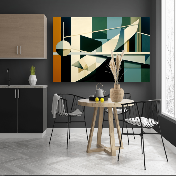 Minimalistische compositie in zwart-wit canvas