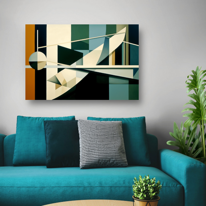 Minimalistische compositie in zwart-wit canvas