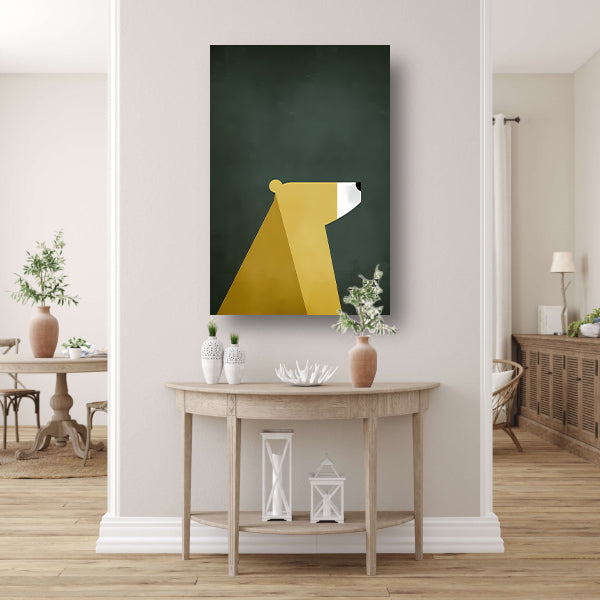 Minimalistische Print van een Geometrische Beer canvas