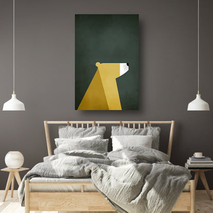 Minimalistische Print van een Geometrische Beer canvas