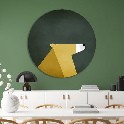 Minimalistische Print van een Geometrische Beer forex muurcirkel