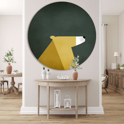 Minimalistische Print van een Geometrische Beer forex muurcirkel