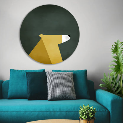 Minimalistische Print van een Geometrische Beer forex muurcirkel