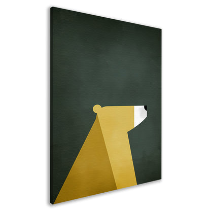 Minimalistische Print van een Geometrische Beer canvas