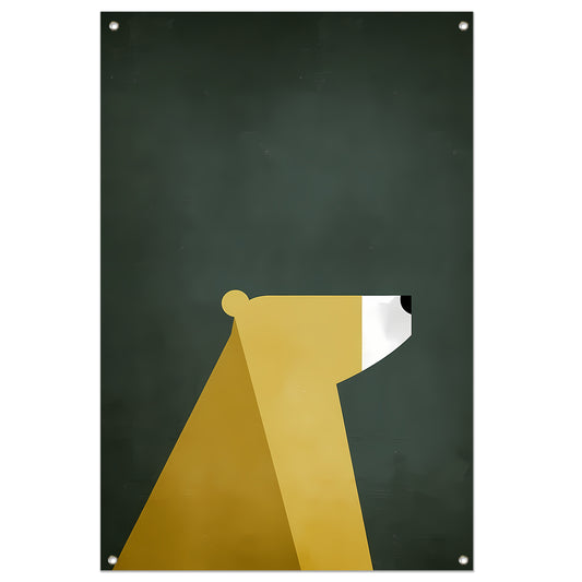 Minimalistische Print van een Geometrische Beer tuinposter