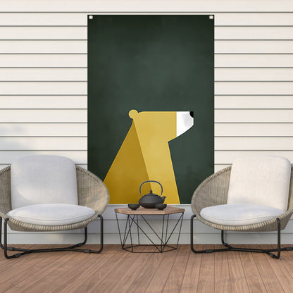 Minimalistische Print van een Geometrische Beer tuinposter