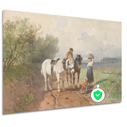 Praatje op een landsweg - Anton Mauve poster