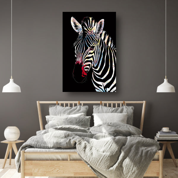 Abstracte Zebra met Kleurrijke Design Elementen acrylglas