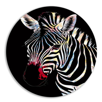 Abstracte Zebra met Kleurrijke Design Elementen forex muurcirkel