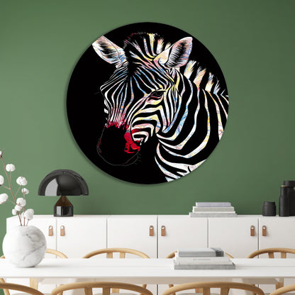 Abstracte Zebra met Kleurrijke Design Elementen forex muurcirkel