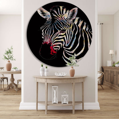 Abstracte Zebra met Kleurrijke Design Elementen forex muurcirkel
